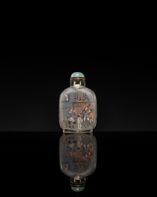 AN INSIDE-PAINTED GLASS ‘ZHONG KUI’ SNUFF BOTTLE, ATTRIBUTED TO A MEMBER OF THE YE FAMILY