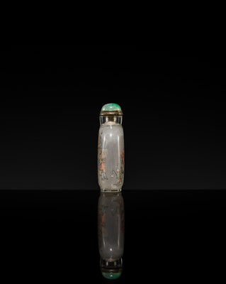 AN INSIDE-PAINTED GLASS ‘ZHONG KUI’ SNUFF BOTTLE, ATTRIBUTED TO A MEMBER OF THE YE FAMILY