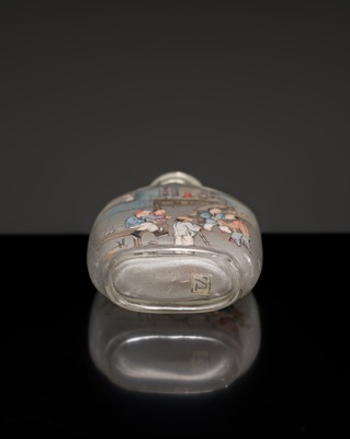 AN INSIDE-PAINTED GLASS ‘ZHONG KUI’ SNUFF BOTTLE, ATTRIBUTED TO A MEMBER OF THE YE FAMILY