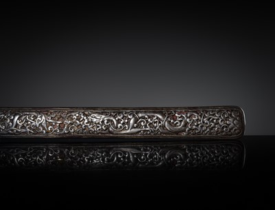 A SHORT SWORD WITH GILT-DAMASCENED IRON MOUNTS, TIBET, CIRCA 16TH-18TH CENTURY