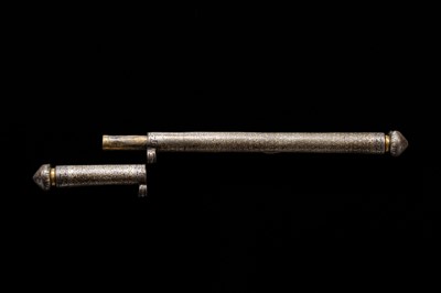 A SILVER- AND GOLD-OVERLAID IRON PEN CASE, DERGE, EASTERN TIBET, DERGE, 17TH-18TH CENTURY