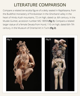 Lot 223 - AN IMPORTANT TERRACOTTA BUST OF A FEMALE DEITY, ANCIENT REGION OF HUND
