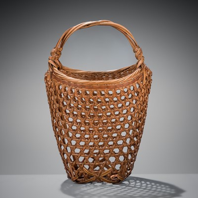 CHIKUSAI: A BAMBOO AND RATTAN ‘MANDARIN FISH’-TYPE HANAKAGO (FLOWER BASKET)