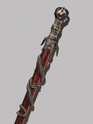 Lot 143 - AN IMPRESSIVE AND RARE KEN (DOUBLE-EDGED STRAIGHT SWORD) IN SUPERB ‘DRAGON’ KOSHIRAE