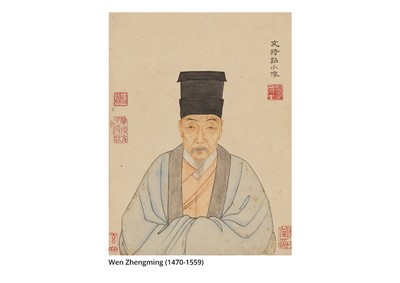 Lot 635 - ‘LANDSCAPE’, WITH SIGNATURE OF WEN ZHENGMING (1470-1559)