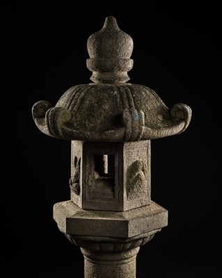 Lot 191 - A CARVED STONE KASUGA TORO (STONE LANTERN)