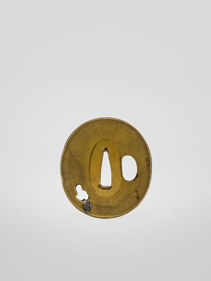 A FINE HAMANO SCHOOL SENTOKU TSUBA DEPICTING SNAILS