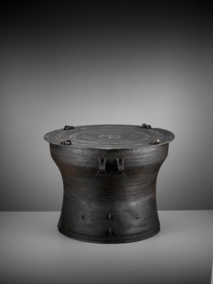 Lot 771 - A MASSIVE BRONZE RAIN DRUM, 19TH CENTURY OR EARLIER