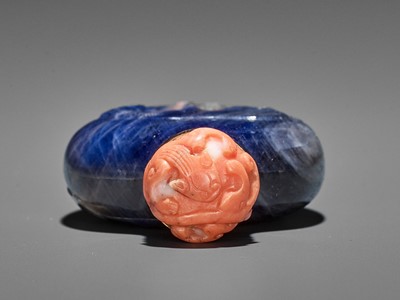 Lot 364 - A SAPPHIRE SNUFF BOTTLE, POSSIBLY IMPERIAL, QING DYNASTY