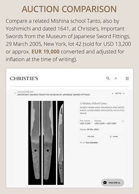 YOSHIMICHI: A MISHINA SCHOOL KATANA WITH NBTHK TOKUBETSU HOZON TOKEN CERTIFICATE