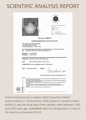 Lot 104 - A RARE AND REMARKABLY FINE CHANDRAKETUGARH POTTERY VASE, SHUNGA PERIOD, 2ND-1ST CENTURY BC