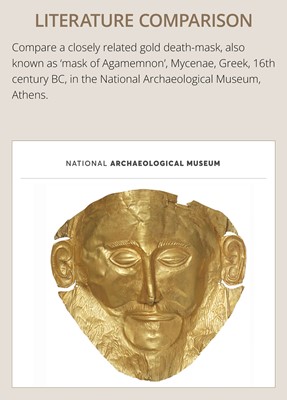 Lot 86 - AN EXPRESSIVE AND FINELY WORKED FUNERARY MASK OF A MAN, WESTERN ASIA, POSSIBLY 2ND–1ST MILLENNIUM BC