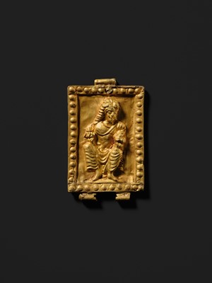 A GOLD REPOUSSÉ PENDANT OF PADMAPANI, ANCIENT REGION OF GANDHARA
