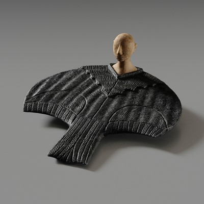 Lot 310 - A CHLORITE AND CALCITE COMPOSITE FIGURE OF A BACTRIAN PRINCESS, OXUS CIVILIZATION, 2500-1500 BC