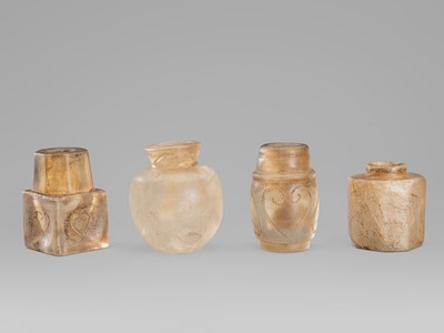Lot 1475 - A GROUP OF FOUR SMALL ROCK CRYSTAL VESSELS