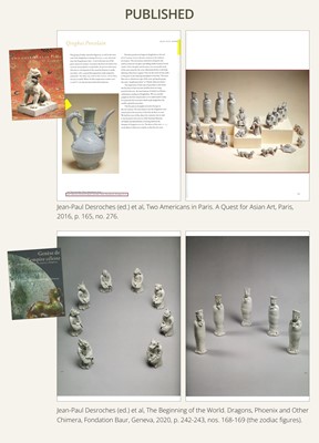 Lot 34 - A FINE COLLECTION OF EIGHTEEN QINGBAI FIGURES, SONG DYNASTY