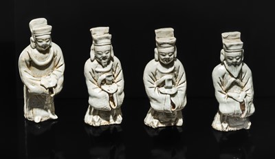 Lot 34 - A FINE COLLECTION OF EIGHTEEN QINGBAI FIGURES, SONG DYNASTY