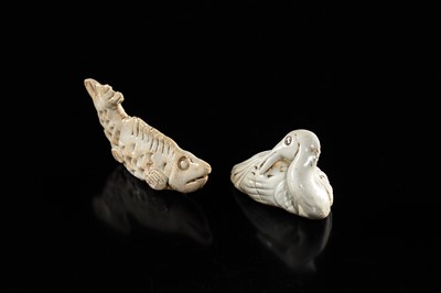 Lot 144 - A GROUP OF SIX MINIATURE QINGBAI FIGURES OF ANIMALS, SONG DYNASTY