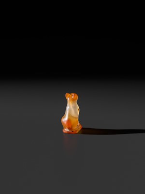 Lot 38 - A CARNELIAN ‘CAT’ AMULET, BASTET, LATE PERIOD TO PTOLEMAIC ERA