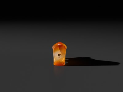 Lot 38 - A CARNELIAN ‘CAT’ AMULET, BASTET, LATE PERIOD TO PTOLEMAIC ERA