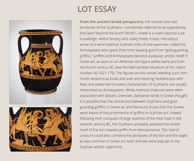 Lot 94 - A PAIR OF SCYTHIAN GOLD ‘WINGED GRIFFINS’ PLAQUES, CIRCA 5TH CENTURY BC