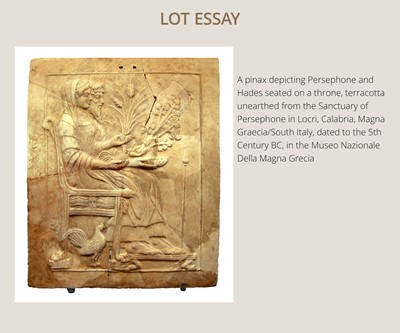 Lot 68 - A GREEK PINAX FRAGMENT OF KORE PERSEPHONE, 5TH CENTURY BC