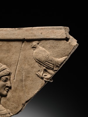 Lot 68 - A GREEK PINAX FRAGMENT OF KORE PERSEPHONE, 5TH CENTURY BC