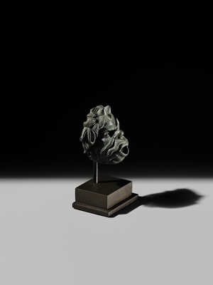 Lot 77 - A ROMAN BRONZE WATER SPOUT DEPICTING PAN, PROBABLY FROM A NYMPHAEUM, CIRCA 1ST–2ND CENTURY