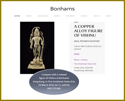 Lot 713 - A JAVANESE BRONZE FIGURE OF AVALOKITESHVARA, 9TH-10TH CENTURY