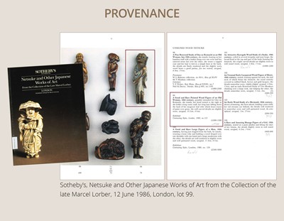 Lot 88 - A POWERFUL SAISHIKI NETSUKE OF SOZUKA BABA AS GAMA SENNIN, STYLE OF YOSHIMURA SHUZAN