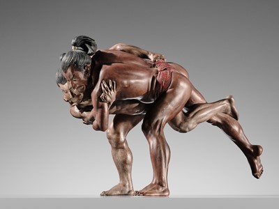 Lot 257 - YAMAMOTO: A MASTERFUL IKI-NINGYO (LIVING DOLL) OF RIKISHI (SUMO WRESTLERS)