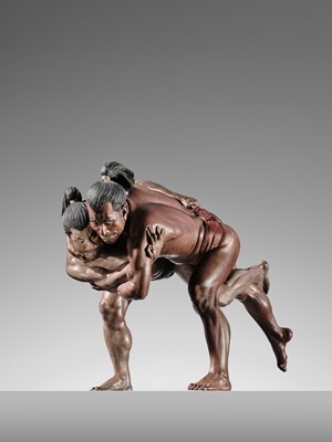 Lot 257 - YAMAMOTO: A MASTERFUL IKI-NINGYO (LIVING DOLL) OF RIKISHI (SUMO WRESTLERS)