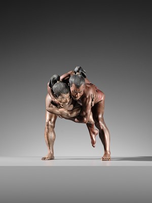 Lot 257 - YAMAMOTO: A MASTERFUL IKI-NINGYO (LIVING DOLL) OF RIKISHI (SUMO WRESTLERS)