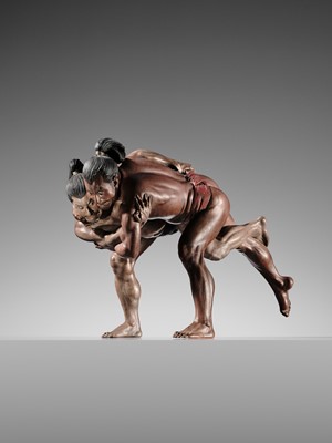 Lot 257 - YAMAMOTO: A MASTERFUL IKI-NINGYO (LIVING DOLL) OF RIKISHI (SUMO WRESTLERS)