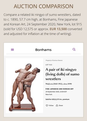 Lot 257 - YAMAMOTO: A MASTERFUL IKI-NINGYO (LIVING DOLL) OF RIKISHI (SUMO WRESTLERS)