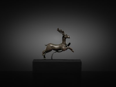 Lot 74 - A FINE BRONZE LEAPING STAG, ROMAN, CIRCA 1ST-2ND CENTURY
