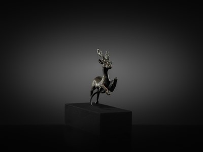 Lot 74 - A FINE BRONZE LEAPING STAG, ROMAN, CIRCA 1ST-2ND CENTURY