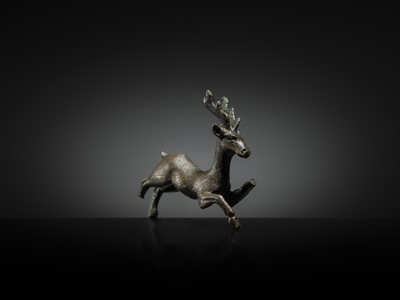 Lot 74 - A FINE BRONZE LEAPING STAG, ROMAN, CIRCA 1ST-2ND CENTURY