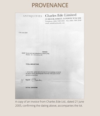 Lot 74 - A FINE BRONZE LEAPING STAG, ROMAN, CIRCA 1ST-2ND CENTURY