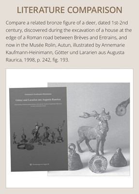Lot 74 - A FINE BRONZE LEAPING STAG, ROMAN, CIRCA 1ST-2ND CENTURY