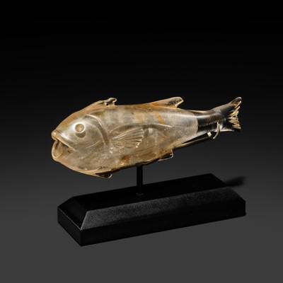 Lot 81 - A SUPERB ROMAN ROCK CRYSTAL ‘FISH’ FLASK, CIRCA 1ST CENTURY AD