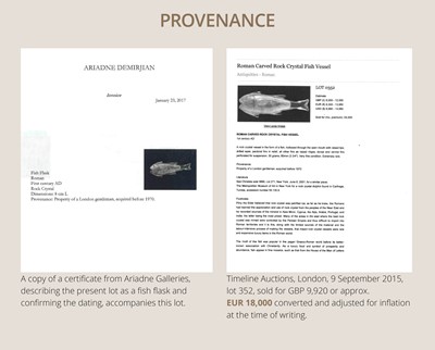 Lot 81 - A SUPERB ROMAN ROCK CRYSTAL ‘FISH’ FLASK, CIRCA 1ST CENTURY AD