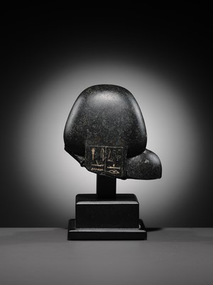 Lot 9 - AN INSCRIBED DIORITE BUST OF A ‘SOLE COMPANION’, SAITE PERIOD, DYNASTY XXVI