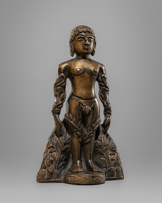 A BRONZE FIGURE OF THE JAIN HERO BAHUBALI, 19TH CENTURY