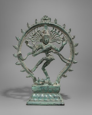 Lot 1447 - A BRONZE FIGURE OF SHIVA NATARAJA. c.1900s
