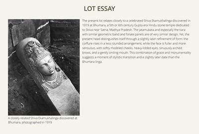 A SANDSTONE SHIVA EKAMUKHALINGA, CENTRAL INDIA, POST-GUPTA PERIOD, 7TH-8TH CENTURY