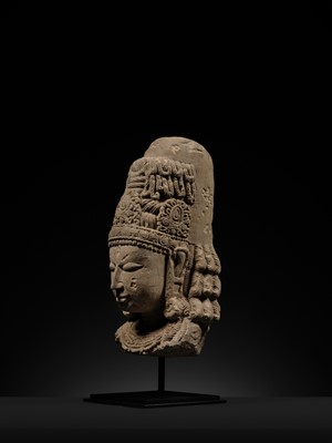 A SANDSTONE SHIVA EKAMUKHALINGA, CENTRAL INDIA, POST-GUPTA PERIOD, 7TH-8TH CENTURY