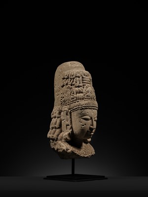 A SANDSTONE SHIVA EKAMUKHALINGA, CENTRAL INDIA, POST-GUPTA PERIOD, 7TH-8TH CENTURY