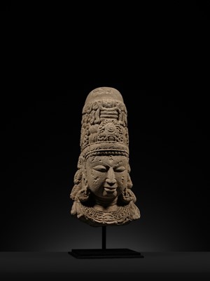A SANDSTONE SHIVA EKAMUKHALINGA, CENTRAL INDIA, POST-GUPTA PERIOD, 7TH-8TH CENTURY