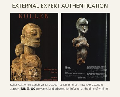 Lot 102 - A CARVED WOOD BIERI CULT RELIQUARY FIGURE, FANG CULTURE, GABON, LATE 19TH TO MID-20TH CENTURY